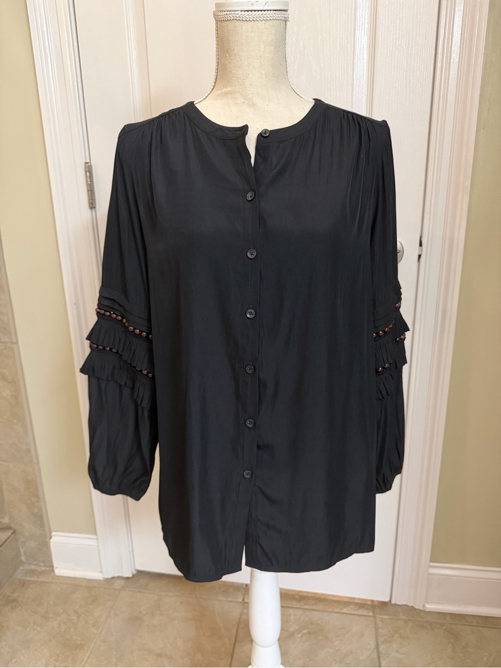 Chico's Black Polyester Blouse